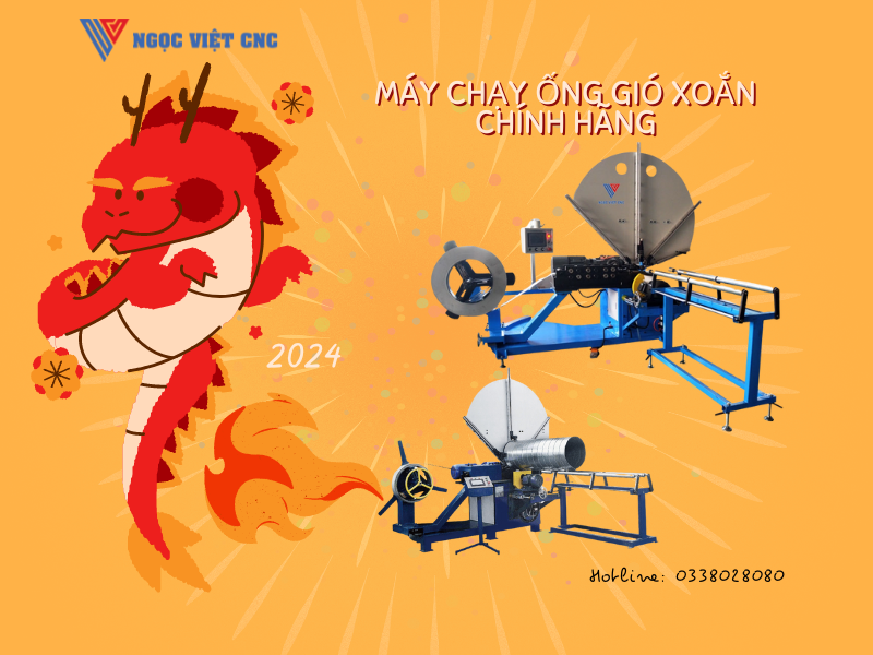 Máy chạy ống gió xoắn chính hãng - Thiết bị cần thiết trong sản xuất ống gió